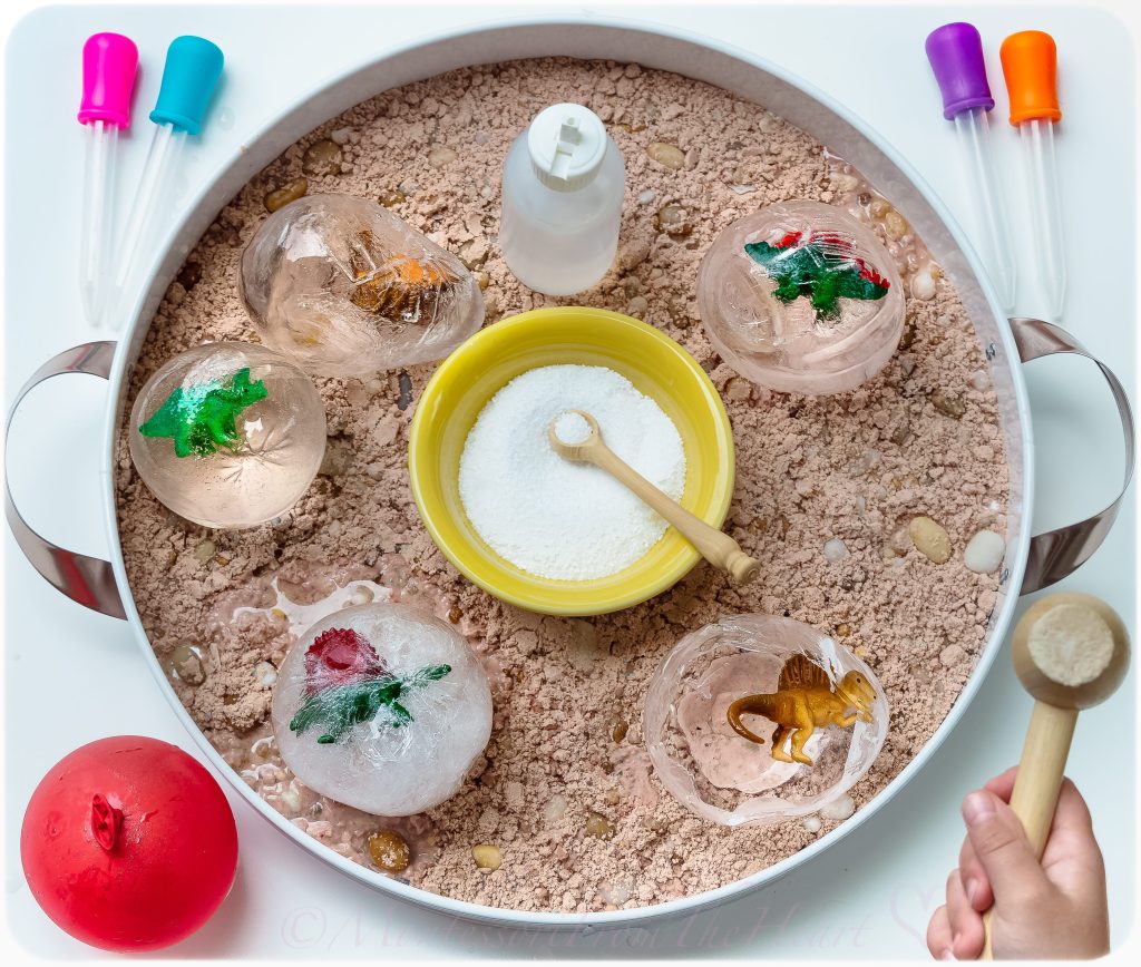 Frozen Dinosaur Eggs Sensory Play Montessori From The Heart