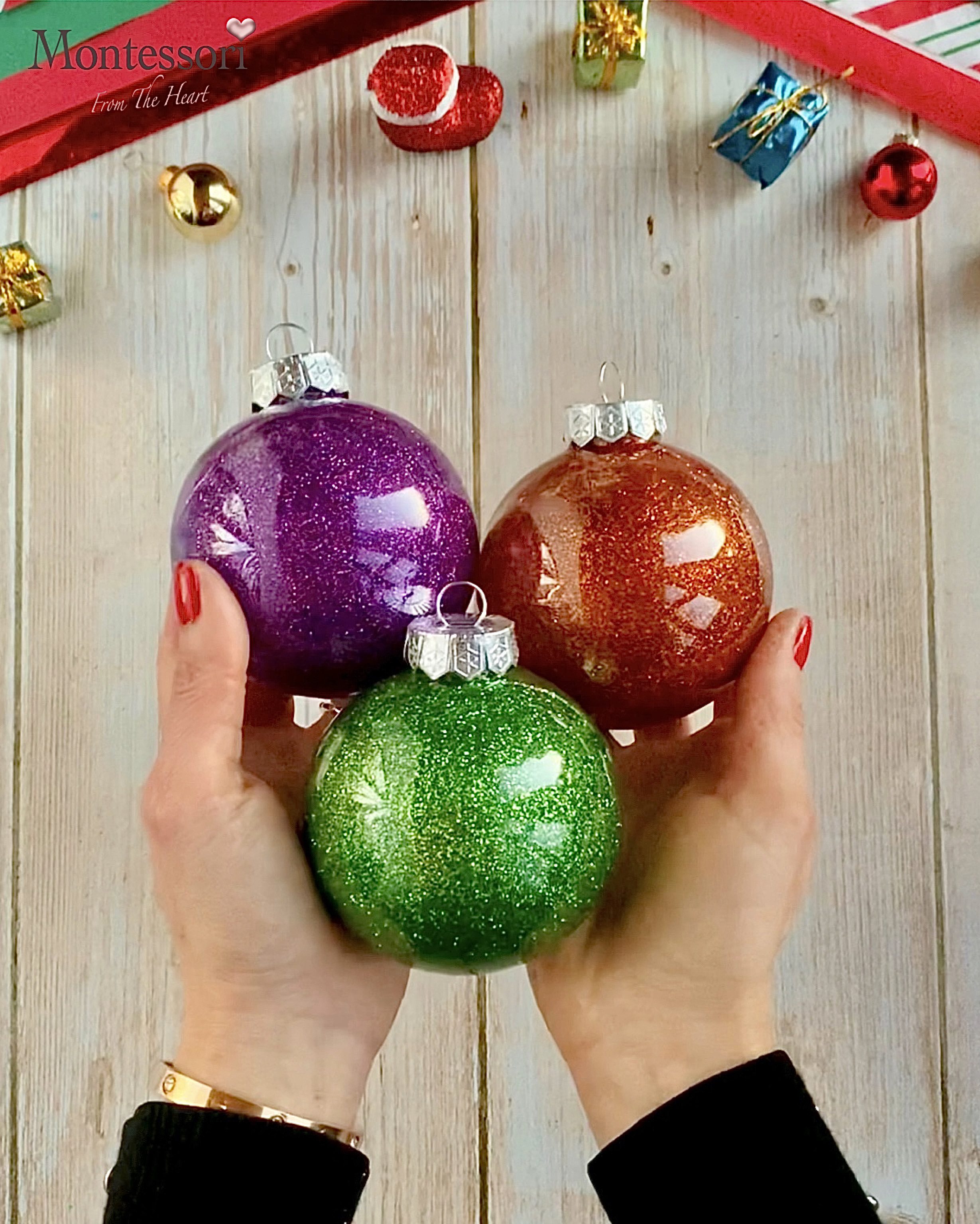 DIY Glitter Christmas Ornaments