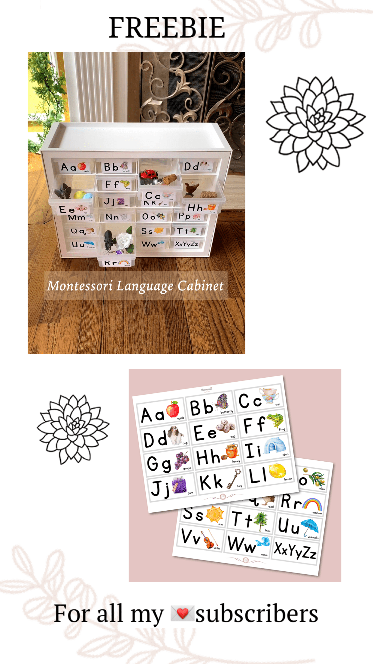 Montessori Language Cabinet Diy Sound Alphabet Box Free Labels