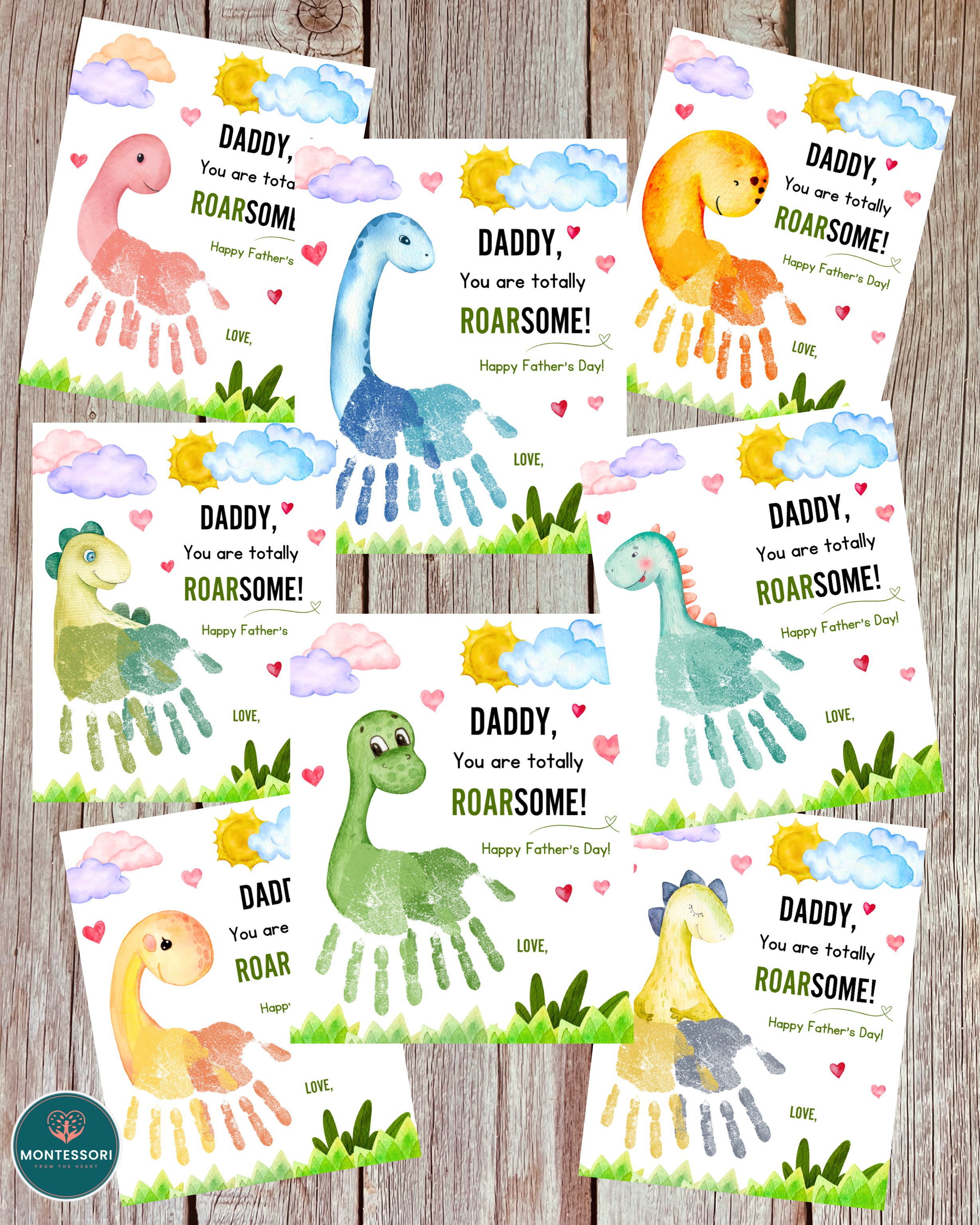 Father's Day Handprint Card Daddy, you are totally Roarsome